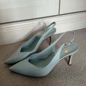 Elegant Light Blue Slingback Heels